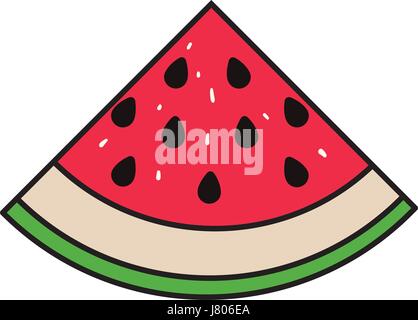 colorful silhouette with watermelon fruit cut Stock Vector