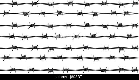 Rows of barbed wire Stock Vector