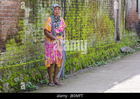traditional woman in Magelang, Borobudur, Java, Indonesia, Asia Stock Photo