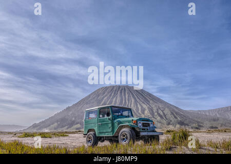 jeep tour in Bromo Tengger Semeru National Park, Java, Indonesia, Asia Stock Photo