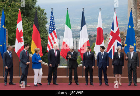 U.S President Donald Trump and Japanese Prime Minister Shinzo Abe, left ...