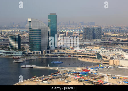 Dubai Festival City mall aerial view photography UAE Stock Photo