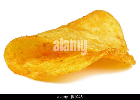 paprika flavored potato chip isolated on white background Stock Photo