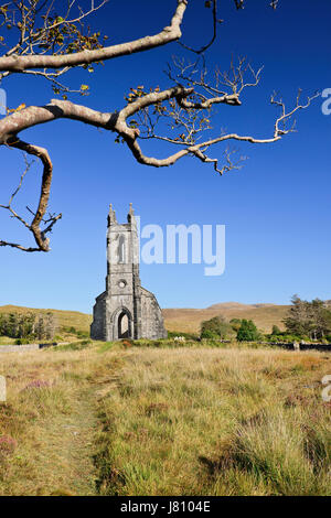 Ireland,County Donegal, Ruin of Dunlewey Church of Ireland building in The Poisoned Glen which was built by Jane Smith Russell as a memorial to her hu Stock Photo