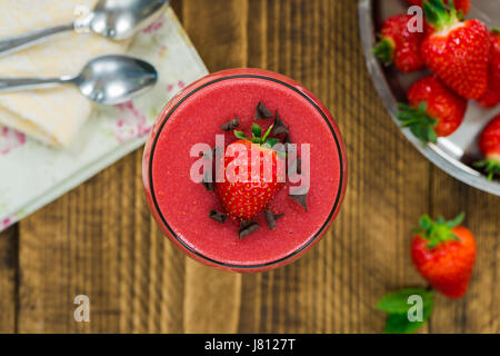 Strawberry panna cotta - traditional Italian dessert Stock Photo