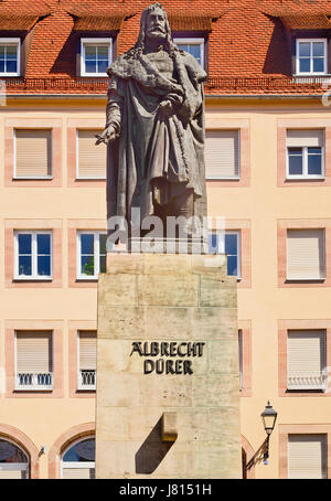 Germany, Bavaria, Nuremberg, Albrecht Durer Monument in Albrecht Durer Platz. Stock Photo