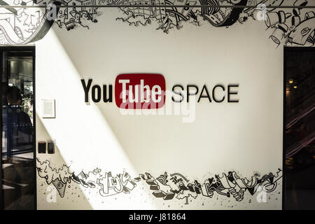 You Tube Space in King's Cross, Camden, London, England, UK Stock Photo