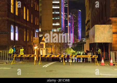 Sydney, Australia. 26th May 2017. Safety security measures seen during the Vivid Sydney Light Festival.  These safety measures dubbed 'Operation Emerald' have been put in place following the Manchester bombings which occurred at the recent Ariana Grande music concert. Credit: mjmediabox / Alamy Live News Stock Photo