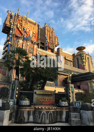 Anaheim, USA. 25th May, 2017. Guardians of the Galaxy: Mission Breakout ride at Disney California Adventure at the Disneyland Resort in Anaheim, CA, USA Credit: Kayte Deioma/Alamy Live News Stock Photo