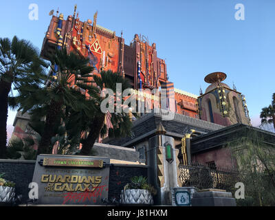 Anaheim, USA. 25th May, 2017. Guardians of the Galaxy: Mission Breakout ride at Disney California Adventure at the Disneyland Resort in Anaheim, CA, USA Credit: Kayte Deioma/Alamy Live News Stock Photo