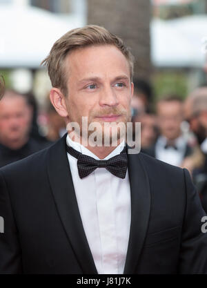 Cannes, France. 26th May, 2017. Belgian actor Jeremie Renier poses on the red carpet for the screening of the film 'Amant Double' during the 70th Cannes Film Festival in Cannes, France, on May 26, 2017. Credit: Xu Jinquan/Xinhua/Alamy Live News Stock Photo