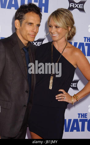 May 26, 2017 - File Photo - BEN STILLER and CHRISTINE TAYLOR are splitting after 17 years of marriage, Us Weekly can confirm. The couple met while filming the 1999 Fox pilot Heat Vision and Jack. The two have a son Quinlin and a daughter Ella. 'With tremendous love and respect for each other, and the 18 years we spent together as a couple, we have made the decision to separate, ' the couple said in a joint statement. Pictured: July 23, 2012 - Hollywood, California, U.S. - Ben Stiller & Wife attend the Premiere Od ''The Watch'' at.the Chinese Theater in Hollywood, Ca on July 23, 2012. 2012(Cred Stock Photo