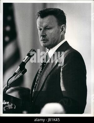 File Photo. 26th May, 2017. ZBIGNIEW BRZEZINSKI, who helped topple economic barriers between the Soviet Union, China and the West as President Jimmy Carter's national security adviser, died Friday. He was 89. Pictured: May 05, 1979 - The New York Hilton Hotel, New York, New York: Dr. Zbigniew Brzezinski, assistant to the President for National Security affairs, addressed the American Society of Newspaper Editors at their annual convention held at the New York Hilton Hotel in New York City. (Credit Image: © Keystone Press Agency/Keystone USA via ZUMAPRESS.com) Stock Photo