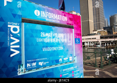 Sydney, Australia, Friday 26th May 2017. Preparations in Circular Quay for Vivid 2017 which runs from 26th May to 17th June at locations across Sydney. Credit: martin berry/Alamy Live News Stock Photo