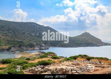 Military port side of ancient greek city knidos in Datca, Turkey Stock Photo