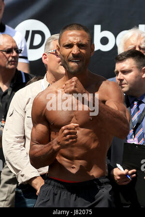 Kell Brook during the weigh-in at Sheffield City Hall. Stock Photo