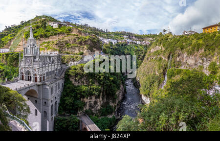Panoramic view of Las Lajas Sanctuary - Ipiales, Colombia Stock Photo