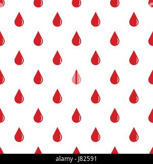 World Blood Donor Day, tileable background. Drops of blood vector seamless pattern. Stock Vector