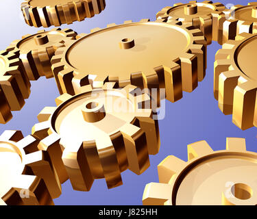 turn twirl increase interlocking dependent dependance dependence object Stock Photo