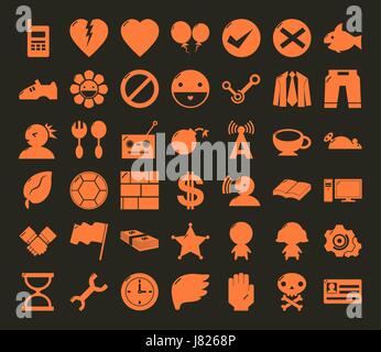 miscellaneous symbol icon set no frame for web and mobile #01 Stock Vector