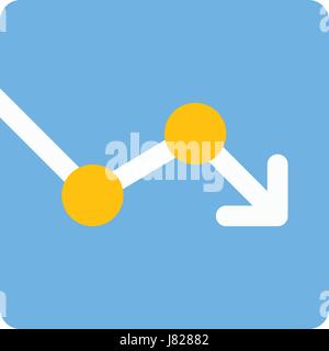 downtrend line chart Stock Vector