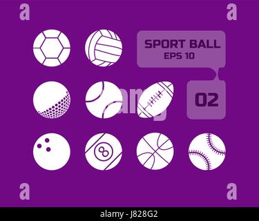 Sport ball flat icon for web and mobile set02 Stock Vector