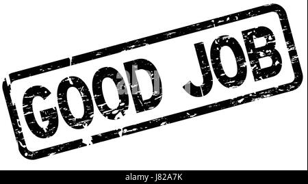 Grunge black good job square rubber seal stamp Stock Vector