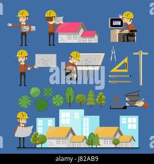 Architect Lifestyle Vector set Stock Vector