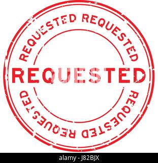 Grunge red requested rubber seal stamp on white background Stock Vector