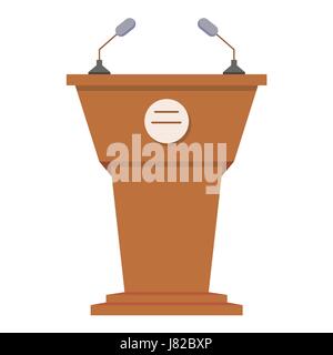 Tribune or rostrum flat icon Stock Vector