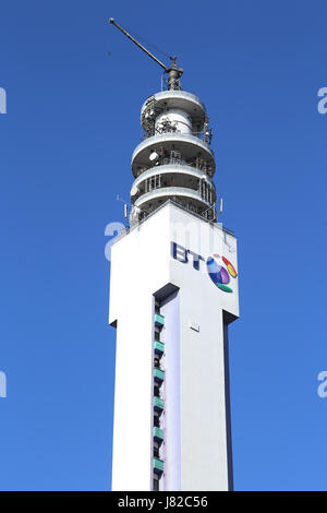 The BT Tower communications tower in Lionel St, Birmingham city centre, England, United Kingdom. Stock Photo