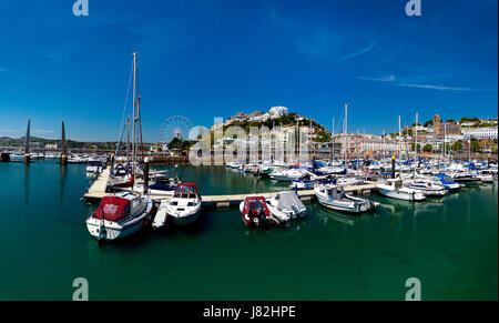 GB - DEVON: Panoramic view of Torquay Harbour and Town Stock Photo
