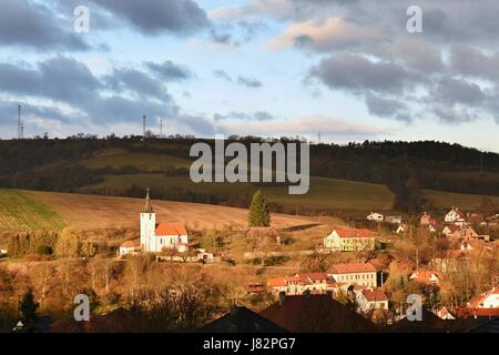 Small church in a village. Dolni Loucky Czech Republic Stock Photo