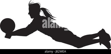 female volleyball player with a ball Stock Vector