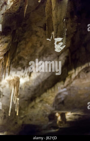 Carlsbad Caverns National Park, New Mexico - A broken stalactite in Carlsbad Caverns. Stock Photo