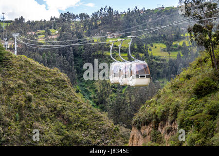 Aerial Tramway at Las Lajas Sanctuary - Ipiales, Colombia Stock Photo
