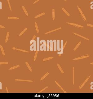 Pen and Pencil Seamless Pattern Stock Vector