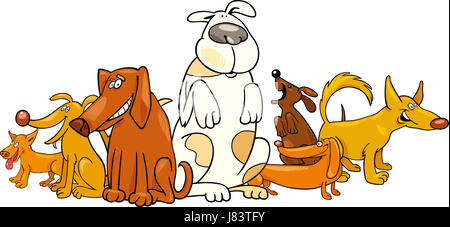 Dogs Group Cartoon Stock Photo Alamy