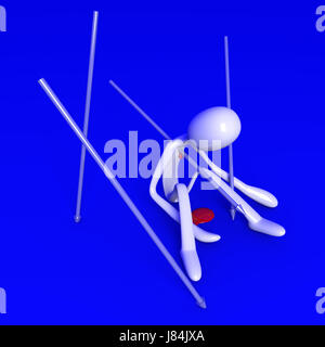 guy symbolic death model design project concept plan draft graphic sad human Stock Photo