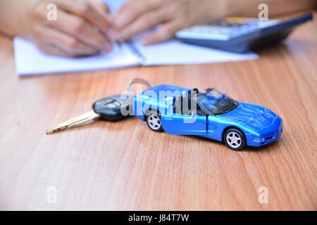 Business concept, car insurance, sell or buy car, car financing, car key Stock Photo