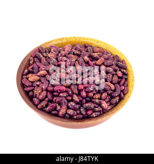 Canned Red Kidney Beans In ceramic Bowl isolated on white background Stock Photo