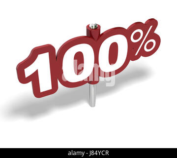 word marking one hundred number label price sign percentage marker pushed Stock Photo