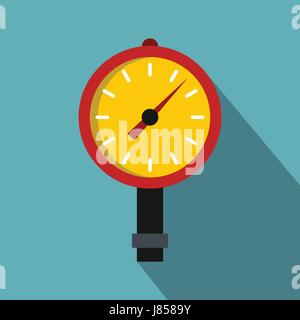 Manometer or pressure gauge icon, flat style Stock Vector