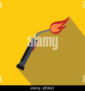 Welding torch icon, flat style Stock Vector