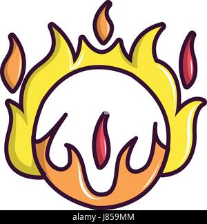 Circus ring of fire icon, cartoon style Stock Vector