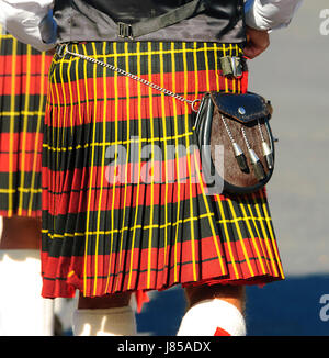 Scottish kilt and Sporran Stock Photo