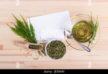 Herbal tea made from field horsetail Stock Photo