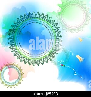Geometric mandala element made in vector. Vintage decorative elements. Watercolor background. Islam, Arabic, Indian Stock Vector