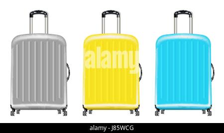 set of a real wheeled travel bag Stock Vector