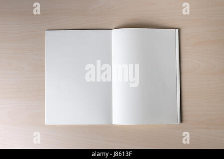 Blank catalog and book , magazines mock up on wood background format brochure on a wooden Stock Photo